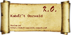 Kabát Oszvald névjegykártya